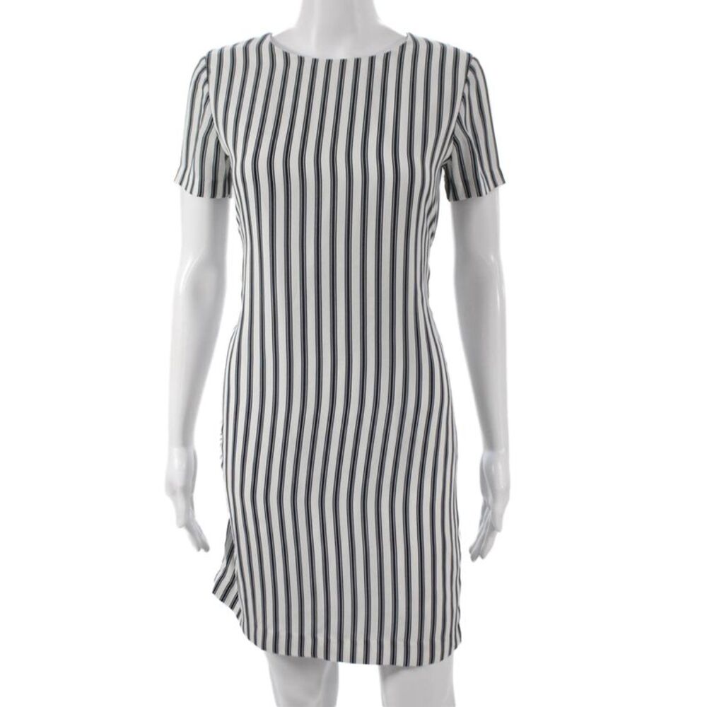 Dylan Gray Women Sheath Boat Neck Short Sleeve Black Dress Size 2